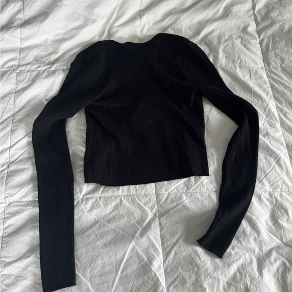 Garage Black Ribbed Tie Front Cardigan – Size XS (Never Worn) - Picture 9 of 10